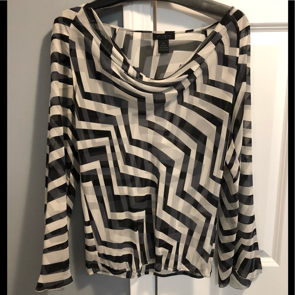 The Limited Sheer Cowl Neck Blouse
